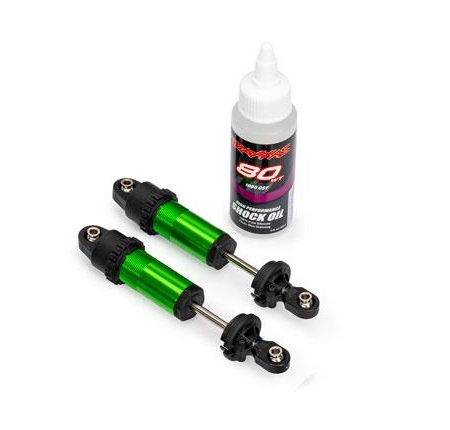 Amortiguadores, GT-Maxx, delanteros, de aluminio, anodizado verde (completamente ensamblados sin resortes) (2)