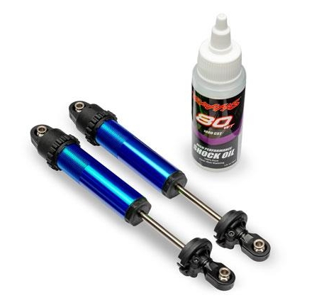 Amortiguadores, GT-Maxx, traseros, aluminio, anodizado azul (completamente ensamblados sin resortes) (2)