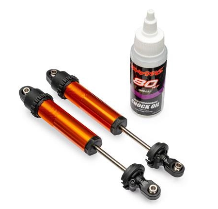 Amortiguadores, GT-Maxx, traseros, aluminio, anodizado naranja (completamente ensamblados sin resortes) (2)