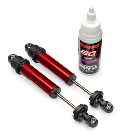 Amortiguadores, GT-Maxx, traseros, aluminio, anodizado rojo (completamente ensamblados sin resortes) (2)