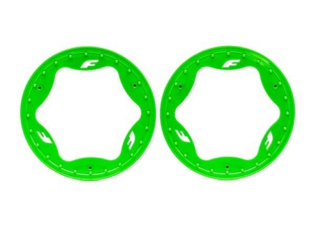 Anillos de bloqueo de talón, traseros, verdes (3,9") (2)