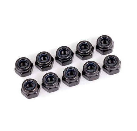 Tuercas de bloqueo de nailon de 4 mm, negras (10)