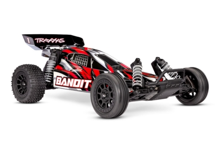Traxxas BANDIT 1/10 2wd Brushed HD con batería y cargador USB-C Rojo X