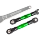Enlaces de inclinación traseros (tubos anodizados verdes, aluminio 7075-T6, más resistentes que el titanio) (2) (ensamblados con extremos de varilla y bolas huecas)/llave de aluminio (1) (compatible con Drag Slash)