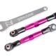 Enlaces de inclinación delanteros (tubos anodizados en rosa, aluminio 7075-T6, más resistentes que el titanio) (2) (ensamblados con extremos de varilla y bolas huecas)/llave de aluminio (1) (compatible con Drag Slash)