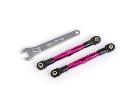 Eslabones de puntera delanteros (tubos anodizados en rosa, aluminio 7075-T6, más resistentes que el titanio) (2) (ensamblados con extremos de varilla y bolas huecas)/llave de aluminio (1) (compatible con Drag Slash)