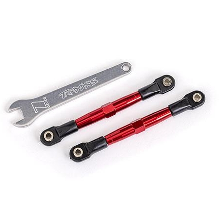 Articulaciones de puntera delanteras (tubos anodizados en rojo, aluminio 7075-T6, más resistentes que el titanio) (2) (ensambladas con extremos de varilla y bolas huecas)/llave de aluminio (1) (compatible con Drag Slash)