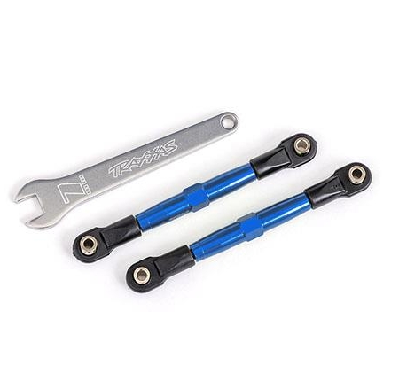 Articulaciones de puntera delanteras (tubos anodizados en azul, aluminio 7075-T6, más resistentes que el titanio) (2) (ensambladas con extremos de varilla y bolas huecas)/llave de aluminio (1) (compatible con Drag Slash)