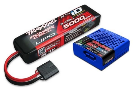 Paquete completo de batería/cargador (incluye cargador n.° 2985 (1), batería LiPo iD de 3 celdas y 25 C de 5000 mAh y 11,1 V n.° 2872X (1))