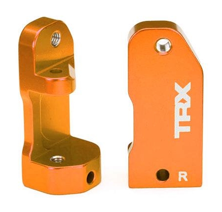 Bloques de ruedas, 30 grados, aluminio 6061-T6 anodizado naranja (izquierdo y derecho)/pasador de tornillo de suspensión (2)