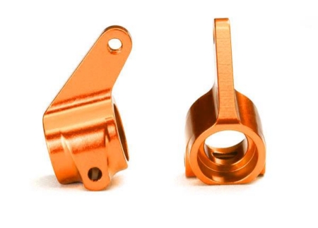 Bloques de dirección, Rustler/Stampede/Bandit (2), aluminio 6061-T6 (anodizado naranja)/rodamientos de bolas de 5 x 11 mm (4)