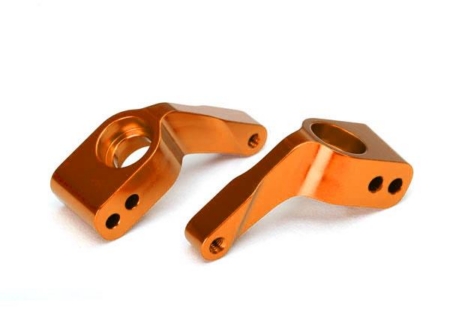 Portaejes Rustler/Stampede/Bandit (2), aluminio 6061-T6 (anodizado naranja)/rodamientos de bolas de 5 x 11 mm (4)