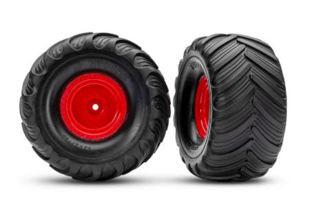 Ruedas rojas de Monster Truck y neumáticos Terra Groove (2)