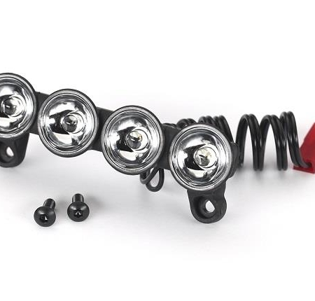 Barra de luz LED, delantera (ensamblada)/ 3x8 BCS (2)/ 2,5x8 BCS (2) (requiere parachoques delantero n.° 5835X para Slash 2WD, n.° 3635 para Stampede 2WD, n.° 3630 para Bigfoot n.° 1 2WD, n.° 6835X para Slash 4WD o n.° 6735 para Stampede 4WD)