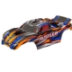 Carrocería, Rustler (también compatible con Rustler VXL), naranja (pintada, calcomanías aplicadas) (ensamblada con soportes de carrocería delanteros y traseros para montaje sin clip)