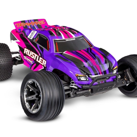 Traxxas Rustler 2wd Brushed HD incluye batería y cargador USB-C rosa