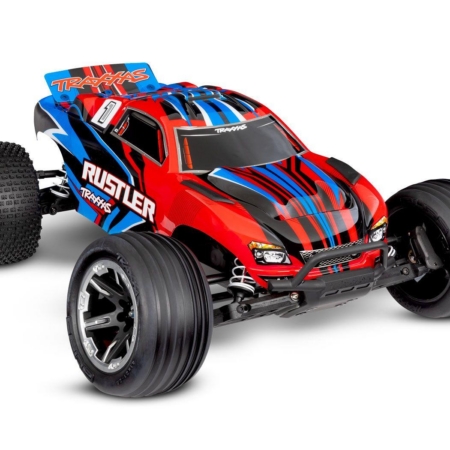 Traxxas Rustler 2wd Brushed HD incluye batería y cargador USB-C rojo