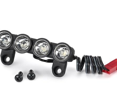 Barra de luz LED, delantera (ensamblada)/ 3x8 BCS (2)/ 2,5x8 BCS (2) (requiere parachoques delantero n.° 3735 para Rustler o Bandit 2WD)