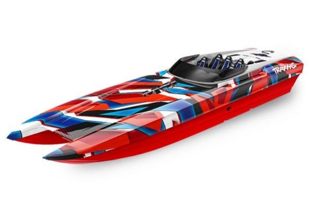 Catamarán de carreras Traxxas DCB M41 TQi TSM, ROJO/AZUL