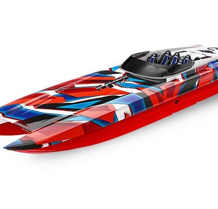 Catamarán de carreras Traxxas DCB M41 TQi TSM, ROJO/AZUL