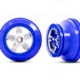 Ruedas, cromadas SCT, estilo beadlock azul, perfil doble (2,2" exteriores, 3,0" interiores) (2) (solo tracción delantera 2x2)