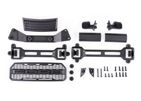 Kit de accesorios para carrocería, Ford Raptor 2017 (incluye parrilla, inserto de capó, espejos laterales y hardware de montaje) (incluye pestillos y soportes de pestillo para montaje sin clips)