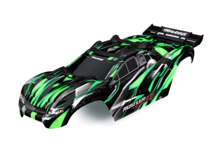 Carrocería, Rustler 4X4 Ultimate, verde (pintada, calcomanías aplicadas) (ensamblada con soportes de carrocería delanteros y traseros y soporte de carrocería trasero para montaje sin clip)