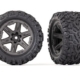 Neumáticos y ruedas, ensamblados, pegados (2.8') (ruedas grises RXT, neumáticos Talon EXT, insertos de espuma) (4WD eléctrica delantera/trasera, 2WD eléctrica delantera solamente) (2) (clasificación TSM)