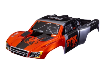 Carrocería, Slash VXL 2WD (también compatible con Slash 4X4), Fox Edition (pintada, calcomanías aplicadas) (ensamblada con pestillos delanteros y traseros para montaje sin clips)