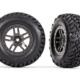 Neumáticos y ruedas, ensamblados, pegados (ruedas estilo beadlock SCT Split-Spoke grises, neumáticos de carreras todoterreno SCT, insertos de espuma) (2) (4WD del./tras., 2WD trasero) (clasificación TSM)