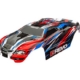 Carrocería, E-Revo 1/16, roja y azul (pintada, calcas aplicadas)