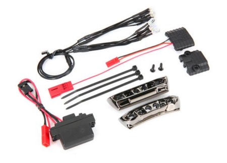 Kit de luces LED, 1/16 E-Revo® (incluye fuente de alimentación, parachoques delantero y trasero, arnés de luces (4 transparentes, 4 rojas), bridas para cables)