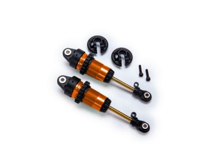 Amortiguadores GTR largos anodizados en naranja, cuerpos recubiertos de PTFE con ejes TiN (completamente ensamblados, sin resortes) (2)