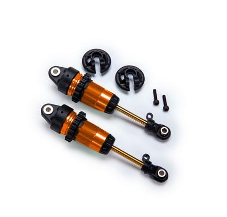 Amortiguadores GTR largos anodizados en naranja, cuerpos recubiertos de PTFE con ejes TiN (completamente ensamblados, sin resortes) (2)
