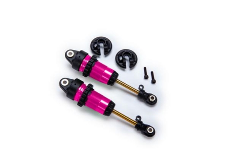 Amortiguadores GTR largos anodizados en rosa, cuerpos recubiertos de PTFE con ejes TiN (completamente ensamblados, sin resortes) (2)