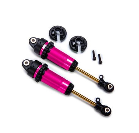 Amortiguadores GTR xx-long anodizados en rosa, cuerpos recubiertos de PTFE con ejes TiN (completamente ensamblados, sin resortes) (2)