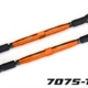 Eslabones de puntera, X-Maxx (TUBOS anodizados en naranja, aluminio 7075-T6, más resistentes que el titanio) (157 mm) (2)/ Extremos de rótula, ensamblados con bolas huecas de acero (4)/ Llave de aluminio, 10 mm (1)