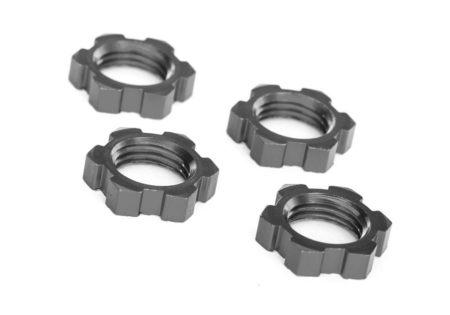 Tuercas de rueda estriadas de 17 mm (anodizadas en gris) (4)