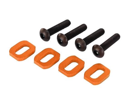 Arandelas, soporte del motor, aluminio (anodizado naranja) (4)/ 4 x 18 mm BCS (4)