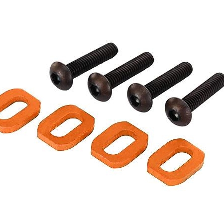 Arandelas, soporte del motor, aluminio (anodizado naranja) (4)/ 4 x 18 mm BCS (4)