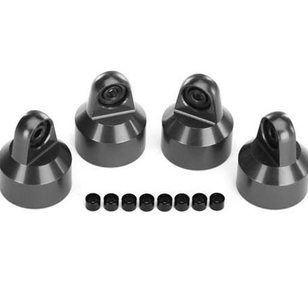 Tapas de amortiguador, aluminio (anodizado gris), amortiguadores GTX (4)/ espaciadores (8)