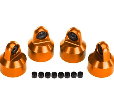 Tapas de amortiguador, aluminio (anodizado naranja), amortiguadores GTX (4)/ espaciadores (8)