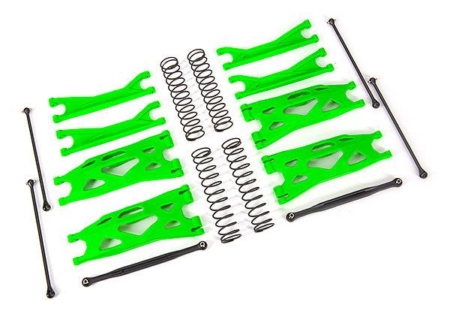Kit de suspensión, X-Maxx WideMaxx, XRT, verde (incluye brazos de suspensión delanteros y traseros, enlaces de convergencia delanteros, ejes de transmisión, resortes de amortiguación)