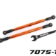 Eslabones de puntera delanteros (tubos anodizados en naranja, aluminio 7075-T6, más resistentes que el titanio) (2) (para usar con el kit de suspensión X-Maxx WideMaxx n.° 7895)