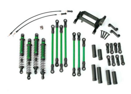 Kit de elevación de brazo largo, TRX-4, completo (incluye enlaces recubiertos de polvo verde, amortiguadores anodizados verdes)