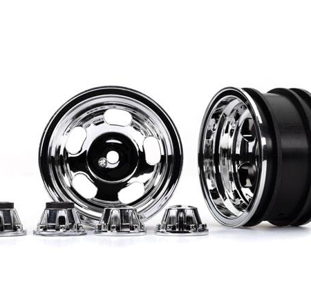 Ruedas, 2.2', cromadas (2)/tapas centrales (2) (requiere eje de muñón con rosca extendida n.° 8255A)