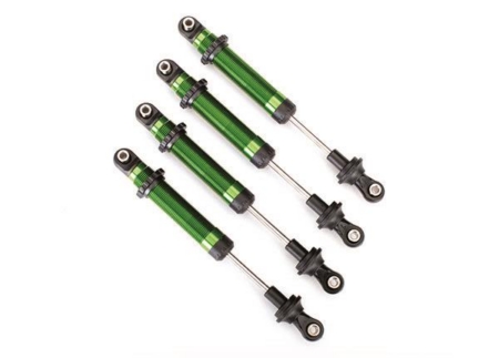 Amortiguadores, GTS, aluminio (anodizado verde) (ensamblados sin resortes) (4) (para usar con el kit de elevación de brazo largo TRX-4 n.° 8140)