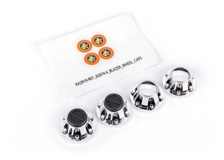 Tapacubos centrales, rueda (cromada) (delantera (2), trasera (2)) (requiere eje de muñón extendido n.° 8255A)