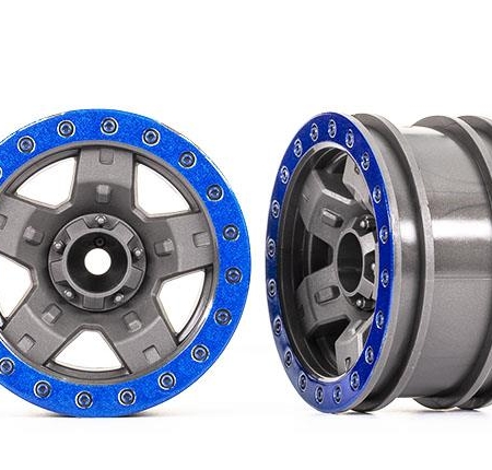 Ruedas, TRX-4 Sport 2.2 (gris, estilo beadlock azul) (2)