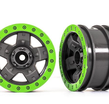 Ruedas, TRX-4 Sport 2.2 (gris, estilo beadlock verde) (2)